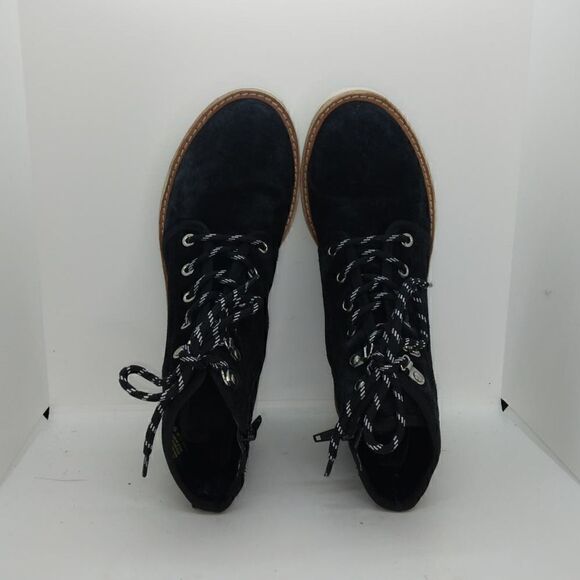 Copper Key Womens Pre-owned "Bundleup" Black Leather & Suede Laceup Boots-sz. 9M - Picture 3 of 6